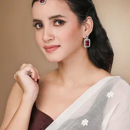 Peora Silver-Plated Crystal & CZ Studded Jewellery Set-image-16