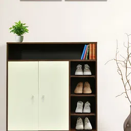 Outkraft Brown & White 9-Layers Engineered Wooden Shoe Rack-picture-10