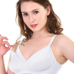 Liigne Women Pack of 4 Full Coverage Non Padded Maternity Cotton Bra image 5