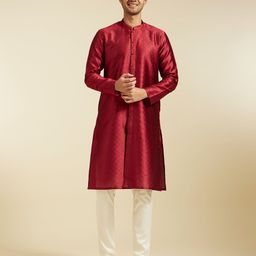 Diwas by Manyavar Men Ethnic Motifs Woven Design Mandarin Collar Straight Kurta-picture-8