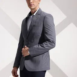 INVICTUS Self-Design Notched Lapel Slim Fit Single Breasted Formal Blazer image 3