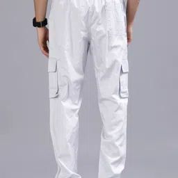 V-Mart Men Regular Fit Mid-Rise Flat-Front Cotton Cargos image 5