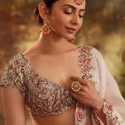 AccessHer Gold-Plated Brass Artificial Stones and Beads Drop Earrings image 5