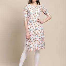 7Threads Pack of 6 Women Ethnic Motifs Printed Thread Work Floral Crepe Kurta image 3