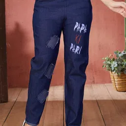 HERE&NOW Girls Comfort Straight Fit High-Rise Low Distress Stretchable Jeans-picture-12