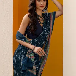 Libas Bandhani Silk Blend Saree-image-32