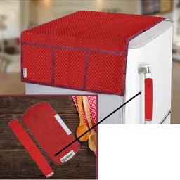 E-Retailer 3 Pieces Appliance Cover Combo 1 Refrigerator Top Cover & 2 Fridge Handle Cover image 2