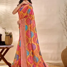 Aamish fashion Ethnic Motifs Zari Silk Blend Handloom Mysore Silk Saree image 2