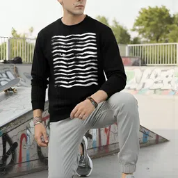 Moda Rapido Men Graphic Printed Round Neck Long Sleeves Pullover Sweatshirts image 3