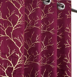 GEET CREATIONS Violet Set of 2 Floral Long Door Curtain-picture-10