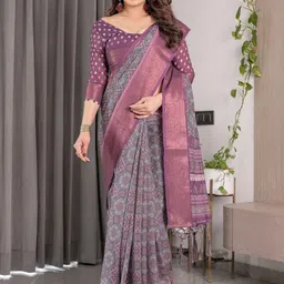 ALMAARI FASHION Ethnic Motifs Zari Pure Cotton Kanjeevaram Saree-picture-22