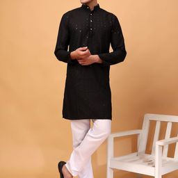 Hangup Men Striped Thread Work Kurta-picture-49