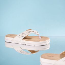 ID Women Solid Casual Open Toe Flats with Laser Cuts-picture-18