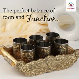 Navrang Serving Glass Set Glass Tray Set image 3