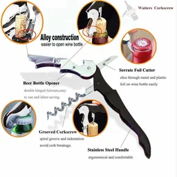nexshop ™Wine Opener The Best Wine Opener Is an Ergonomic Stainless-Steel Australian Wine Bottle Opener Bottle Opener image 2