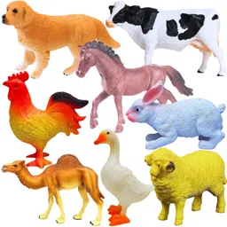 Big Size Farm Animals Toys for Kids 8 PCs Realistic Jungle | Forest Animal Toy-image-51