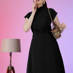 Raiyani Enterprise Georgette Fit & Flare Midi Dress-picture-34