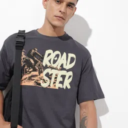The Roadster Life Co. Printed Drop-Shoulder Sleeves Pure Cotton Relaxed Fit T-shirt-picture-23