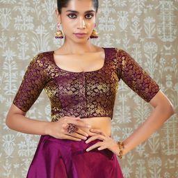 Soch Women Maroon Woven-Designed Saree Blouse-picture-34
