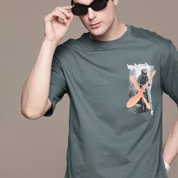 The Roadster Lifestyle Co. Printed Drop-Shoulder Sleeves Pure Cotton T-shirt-picture-15