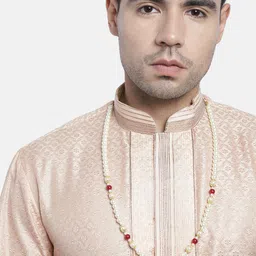 I Jewels Men Maroon Gold-Plated Layered Necklace-image-17