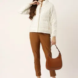 Okane Solid Faux Fur Detailed Padded Jacket image 4