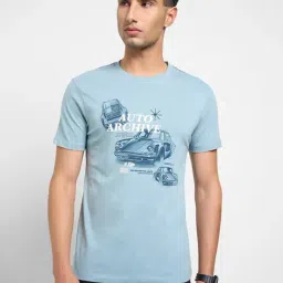 Sf Jeans By Pantaloons Blue Slim Fit Printed T-Shirt-picture-36