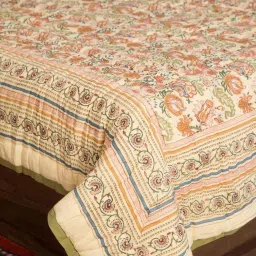 Fabindia Home Standalone Yellow Cotton 350 GSM Double Quilt image 4