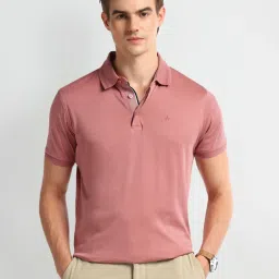 Arrow Pink Cotton Regular Fit Printed Polo T-Shirt image 4