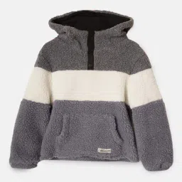 Angel & Rocket Kids Grey & White Color Block Full Sleeves Hoodie-picture-16