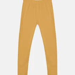 Kiddopanti Girls Beige Solid Leggings-picture-24