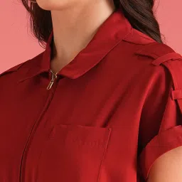 Globus Maroon Midi Jumpsuit image 4