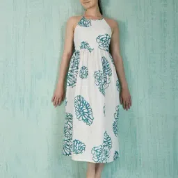 House of Mira Black & White Polyester Floral Dress image 3