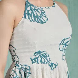 House of Mira Black & White Polyester Floral Dress image 5