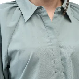 Woodland Green Polyester Solid Shirt image 4