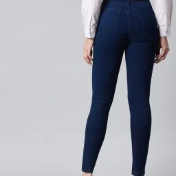 DOLCE CRUDO Navy Skinny Fit Jeans image 4