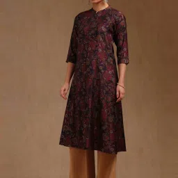 Soch Wine Regular Fit Printed Kurta image 4