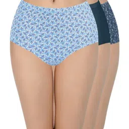 Every De by Amante Blue Cotton Printed Panties - Pack Of 3-picture-35