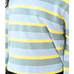 Anthrilo Girls Multicolor Striped Full Sleeves Crop Top image 4