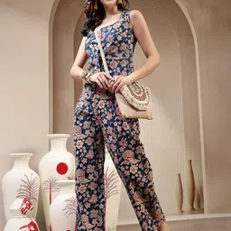 Stylum Floral Printed Pure Cotton Top With Trousers Co-Ords image 4
