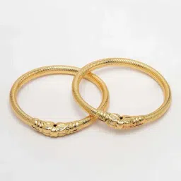 NVR Gold-Plated Handcrafted Traditional Bangles for Women - Set of 2 image 4