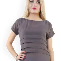 Belle Fille Grey Regular Fit Top-image-0