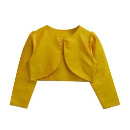 A.T.U.N. Yellow Solid Full Sleeves Shrug-picture-1