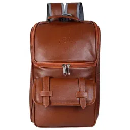 Leather World Tan Medium Laptop Backpack-image-15