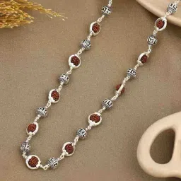 Touch925 Silver Sacred Rudraksha Necklace for Men-image-10