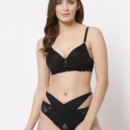 Cukoo Black Full Coverage Bra & Panty Set-picture-39