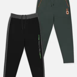 HELLCAT Dark Grey & Black Solid Trackpants (Pack Of 2)-picture-47