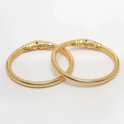 NVR Gold-Plated Handcrafted Traditional Bangles for Women - Set of 2 image 5