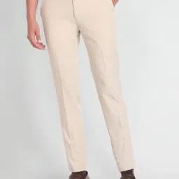 Arrow Beige Slim Fit Trousers-picture-26