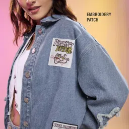 The Souled Store Pink Loose Print Jackets & Blazers image 4